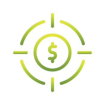 dólar objetivo logo degradado diseño plantilla icono elemento vector