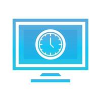 monitor clock logo gradient design template icon element vector