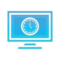 monitor clock logo gradient design template icon element vector