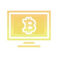 monitor bitcoin logo gradient design template icon element vector