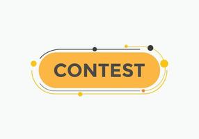 Contest text button. speech bubble. Contest Colorful web banner.. vector illustration
