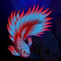 diseño de logotipo de mascota de esport de pez betta vector