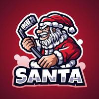 Santa esport mascot logo design vector