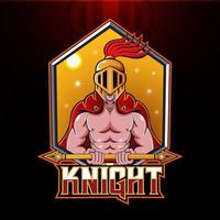 diseño de logotipo de mascota knight esport vector