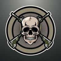 Skull gunner mascot logo design
