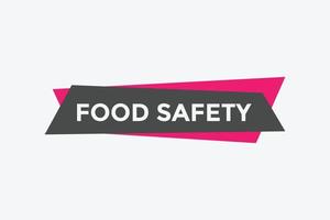 food safety text text button. Colorful web banner food safety text. Vector illustration