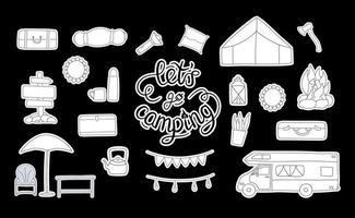 Set of vector hand drawn flat colourful illustrations