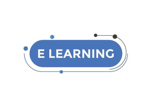 E learning text button. speech bubble. E learning Colorful web banner. vector illustration