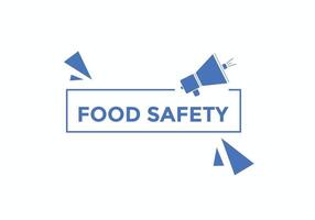 food safety text text button. Colorful web banner food safety text. Vector illustration