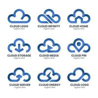 conjunto de logotipos de nubes vector