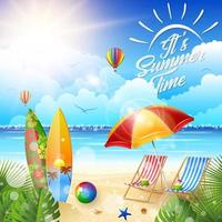 Summer beach background vector