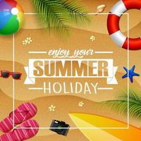 Summer beach background vector