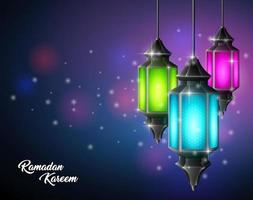 Ramadan Kareem mosque dome with arabic pattern vector