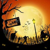 Cartoon halloween background vector