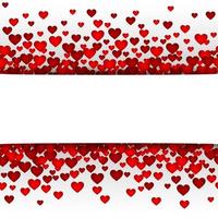 Valentine's day background with red hearts vector