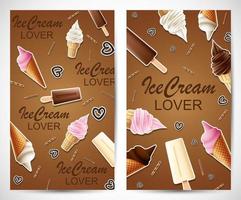 Different type of Ice cream background vector