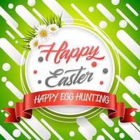 Decorated easter eggs with nature background vector