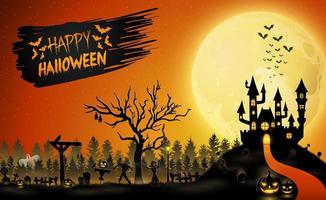 Cartoon halloween background vector