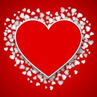 Valentine's day background with red hearts vector