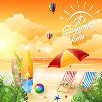 Summer beach background vector