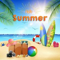 Summer beach background vector