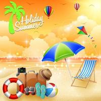 Summer beach background vector