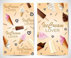 Different type of Ice cream background vector