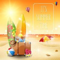 Summer beach background vector