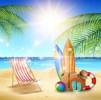 Summer beach background vector