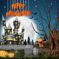 Cartoon halloween background vector