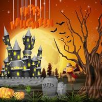 Cartoon halloween background vector