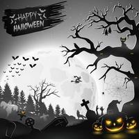 Cartoon halloween background vector