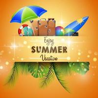 Summer holiday with travel accessories vector