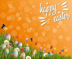 Beautiful nature background with easter egg vector