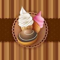 Dessert food background vector