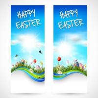 Beautiful nature background with easter egg vector