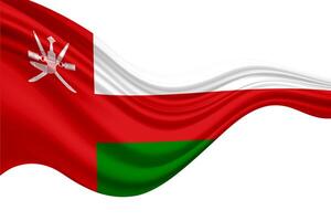 Sultanate of oman flag on a white background photo