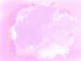 acuarela de cielo de nube rosa pastel suave abstracto con fondo de marco amarillo foto