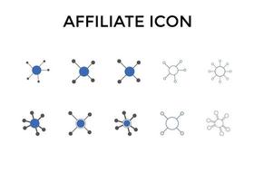 Set of affiliate program icons Vector illustration. Affiliate marketing symbol for website or company