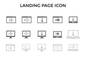 landing page icons. Used for SEO or websites vector