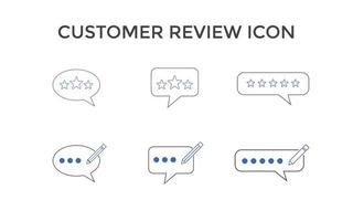 Set of Feedback or Customer review icons Vector illustration. Customer 5 star review sign symbol for SEO, web and mobile apps