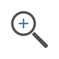 zoom in icons. Magnifying glass zoom in plus sign. Used for SEO or websites vector