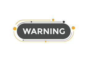 warning text button. warning speech bubble. warning Colorful web banner. vector illustration. unmute label sign template