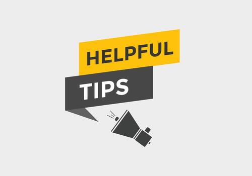 Helpful tips button. Helpful tips text web template. Vector Illustration. speech bubble