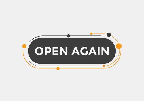 botón abrir de nuevo. abrir de nuevo la burbuja del habla. abrir de nuevo la plantilla web de texto. ilustración vectorial vector