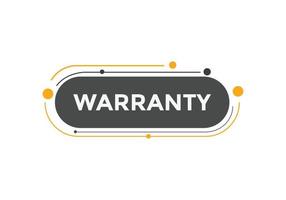 warranty text button. speech bubble. warranty Colorful web banner. vector illustration. warranty label sign template