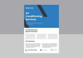 air condition repair service flyer poster design template. ac repair and maintenance service flyer poster design. vector