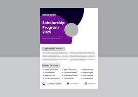 scholarship opportunities flyer poster template design. international scholarship flyer design template. vector