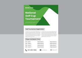 Golf tournament flyer template Royalty Free Vector Image