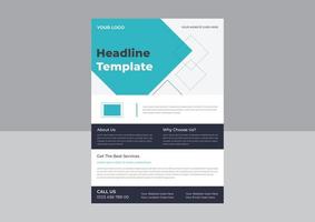 Vector Brochure Flyer design Layout template, size A4, Front page and back page, infographics. Easy to use and edit. Headline Flyer Template.